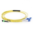 MPO Female to 12core LC Single mode  Optic Fiber Patch cord